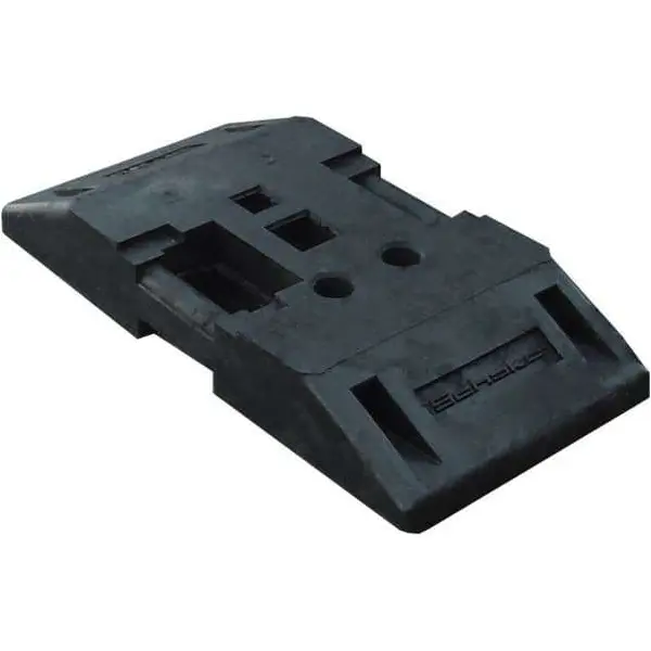 Patka pro mobilní silniční zábranu EURO2|3, černá, recykl. pryž, 28 kg, 800×400×120 mm